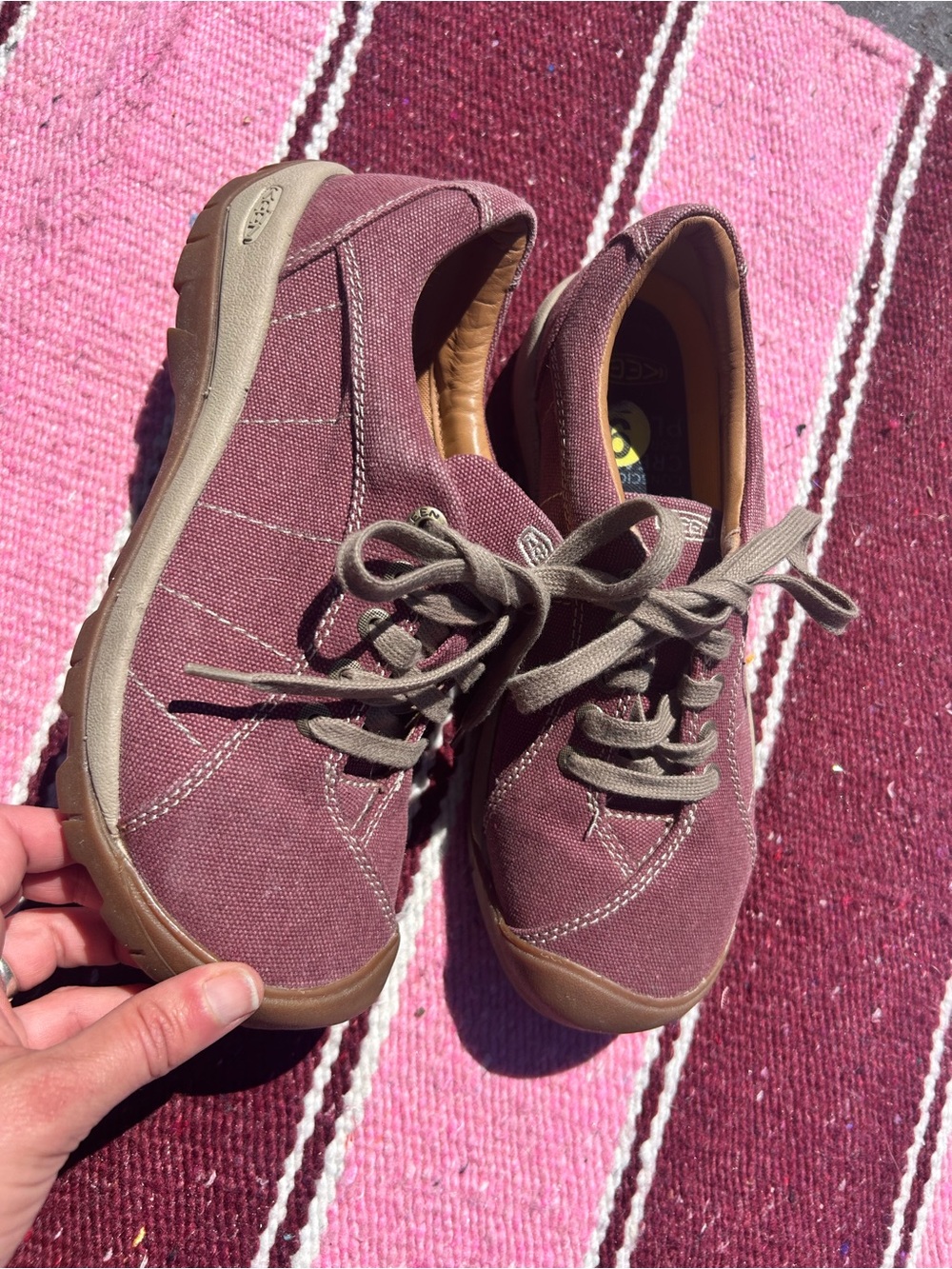 Keen Mauve/Pink Canvas Lace-Up Shoes